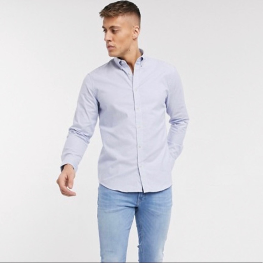 Light blue stripe button down